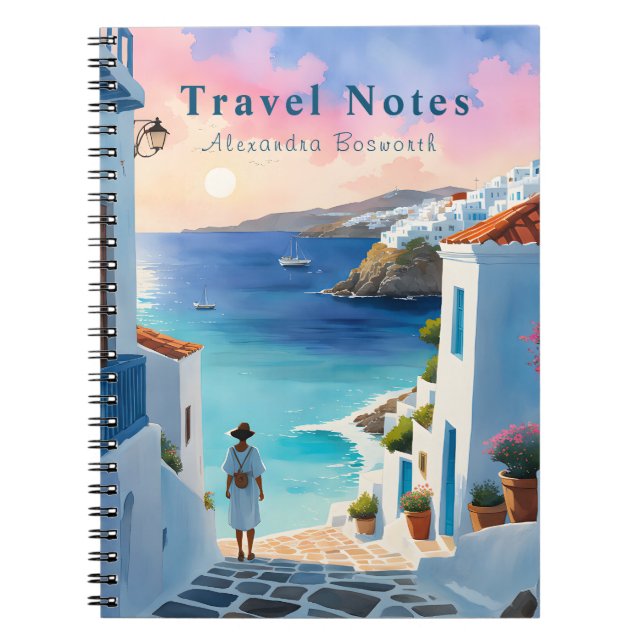 Personalized Summer in Greece Travel Notebook - (Front)