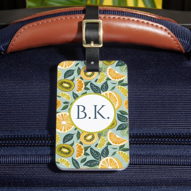 Personalized Summer Lemon Kiwi Luggage Tag  (Front Insitu 2)
