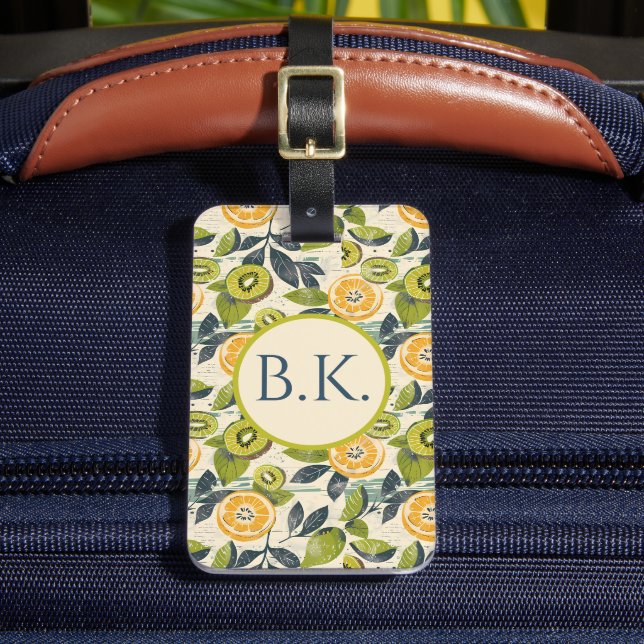 Personalized Summer Lemon Kiwi Luggage Tag  (Front Insitu 2)