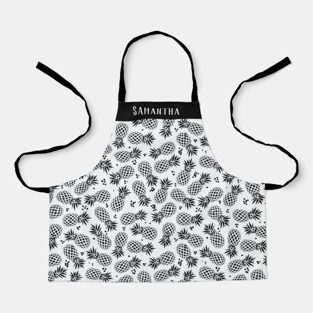 Personalized Summer Pineapple Pattern Apron (Front)