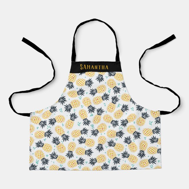 Personalized Summer Pineapple Pattern Apron (Front)