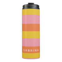 Personalized Summer Stripes Pink Yellow Orange