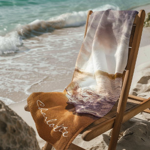 Personalized Summer Sunset Beach Beach Towel