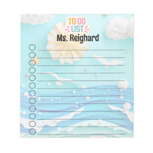 Personalized Summer To-Do List Notepad