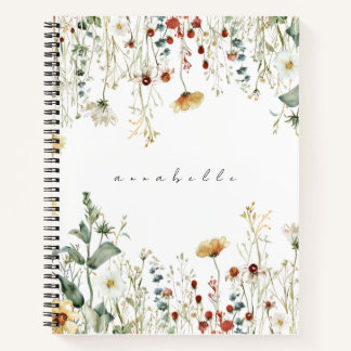 Personalized Summer Wildflower Field Notebook