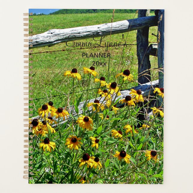 Personalized Summer Wildflowers Blue Ridge USA Planner (Front)