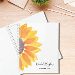 Personalized Sunflower 2023 Planner<br><div class="desc">This simple and stylish Planner is decorated with a yellow watercolor sunflower. Easily customizable with your name, and year. Use the Customize Further option to change the text size, style, and colour. Because we create our artwork you won't find this exact image from other designers. Original Watercolor © Michele Davies....</div>