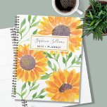 Personalized Sunflower 2023 Planner<br><div class="desc">This unique Planner is decorated with yellow watercolor sunflowers and green leaves are on a white background.
Easily customizable with your name and year.
Because we create our artwork you won't find this exact image from other designers.
Original Watercolor © Michele Davies.</div>