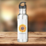 Personalized Sunflower 710 Ml Water Bottle<br><div class="desc">This water bottle is decorated with yellow watercolor sunflowers.
Easily customizable with a name or monogram.
To edit further use the Design Tool to change the font,  font size,  or colour.
Because we create our artwork you won't find this exact image from other designers.
Original Watercolor © Michele Davies.</div>