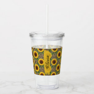 Personalized Sunflower Acrylic Tumbler
