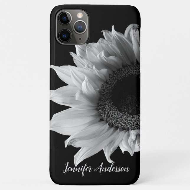 Personalized Sunflower - Black & White Photograph Case-Mate iPhone Case (Back)
