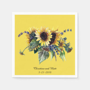 Personalized Sunflower Bouquet Napkin