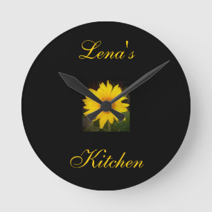 Personalized Sunflower Clock-Lena's Kitchen Round Clock