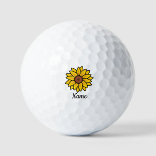 Personalized Sunflower Custom Name Golf Balls