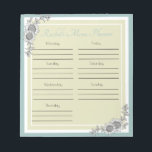 Personalized Sunflower Daily Menu Planner Notepad<br><div class="desc">Daily Menu Planner Sunflower Notepad.  Personalize.</div>