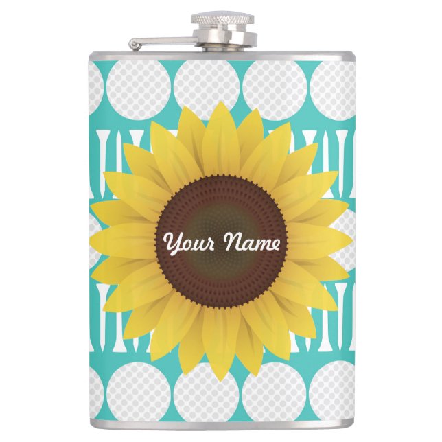 Personalized Sunflower Drinking Flask (Front)