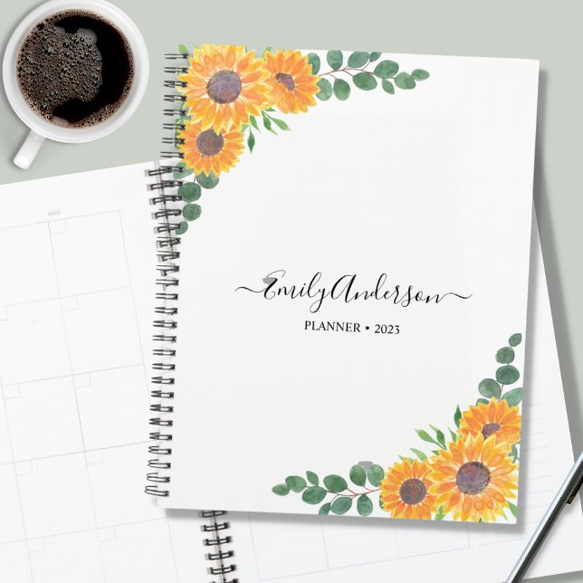 Personalized Sunflower Eucalyptus 2023 Planner (Creator Uploaded)