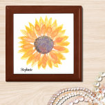 Personalized Sunflower Gift Box<br><div class="desc">This charming gift box is decorated with a watercolor yellow sunflower.
Easily customizable.
Makes a unique gift.
Original Watercolor © Michele Davies.</div>