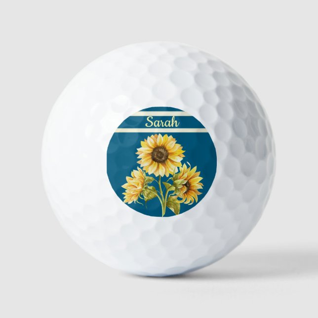 Personalized Sunflower Golf Balls (Front)