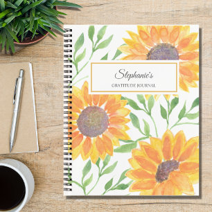 Personalized Sunflower Gratitude Journal