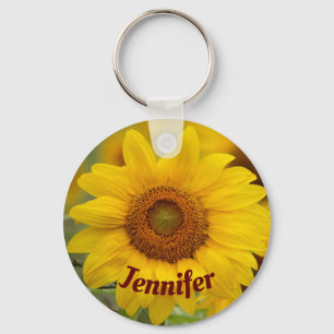 Personalized Sunflower Key Chain
