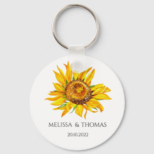 Personalized Sunflower  Keychain