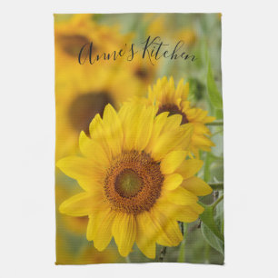 Personalized Sunflower Kitchen Towel