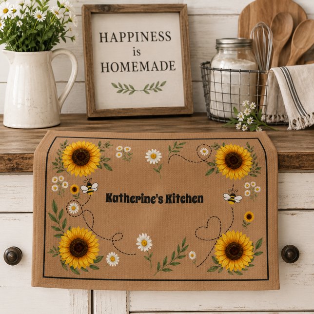 Personalized Sunflower  Kitchen Towel (Creator Uploaded)