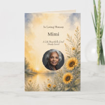 Personalized Sunflower Memorial Funeral Thank You