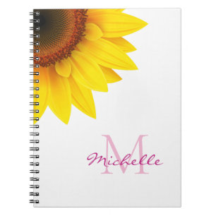 Personalized Sunflower Monogram Notebook