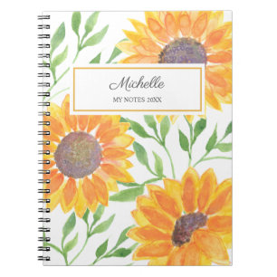 Personalized Sunflower My Notes Notebook