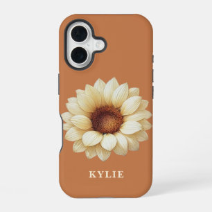 Personalized Sunflower Name Terra Cotta Phone Case