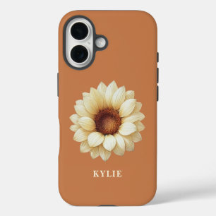 Personalized Sunflower Name Terra Cotta Phone Case