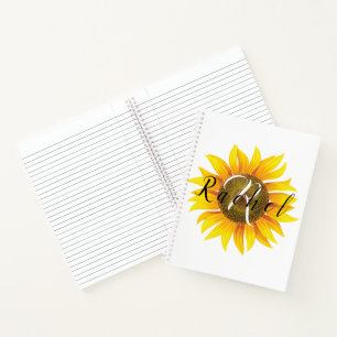 Personalized sunflower notebook