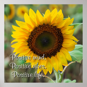 Personalized Sunflower Photo with Quote Poster