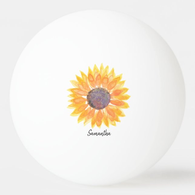 Personalized Sunflower Ping Pong Ball (Front)