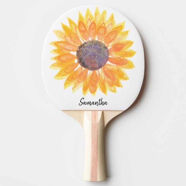 Personalized Sunflower Ping Pong Paddle (Front)