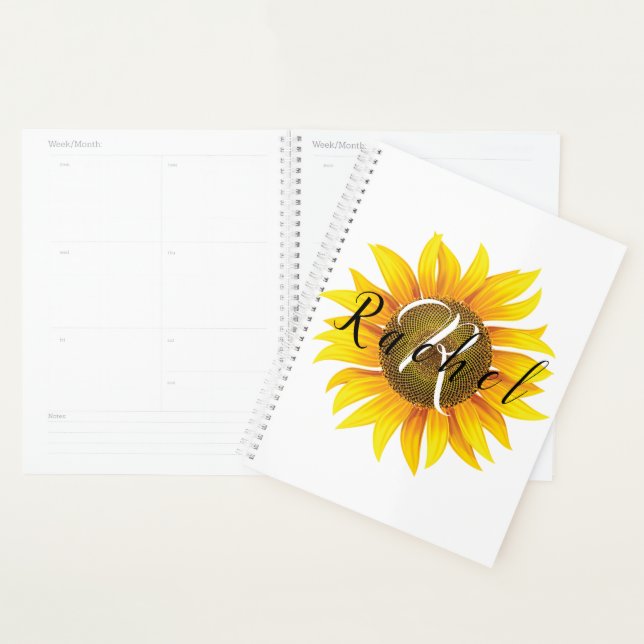Personalized sunflower  planner (Display)