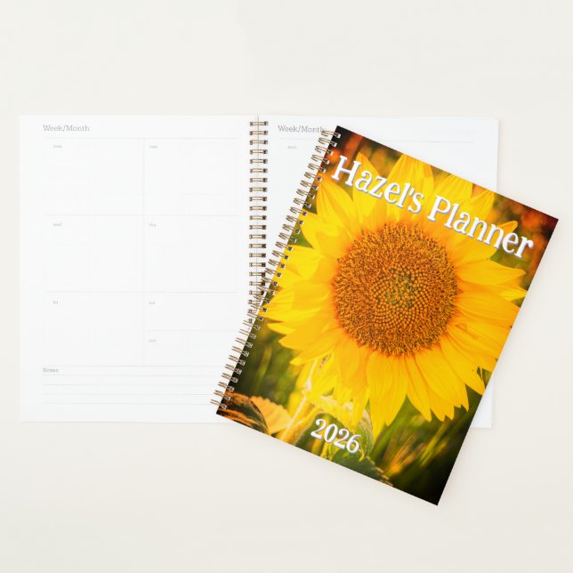 Personalized Sunflower Planner (Display)
