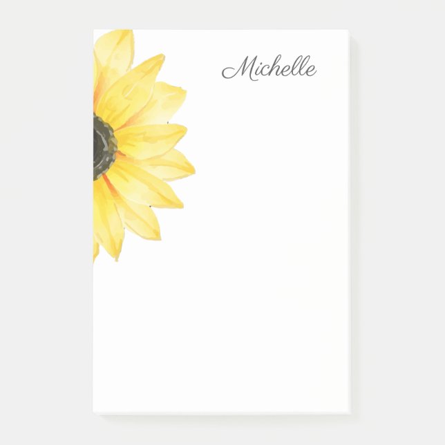 Personalized Sunflower  Post-it Notes (Front)