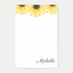 Personalized Sunflower  Post-it Notes