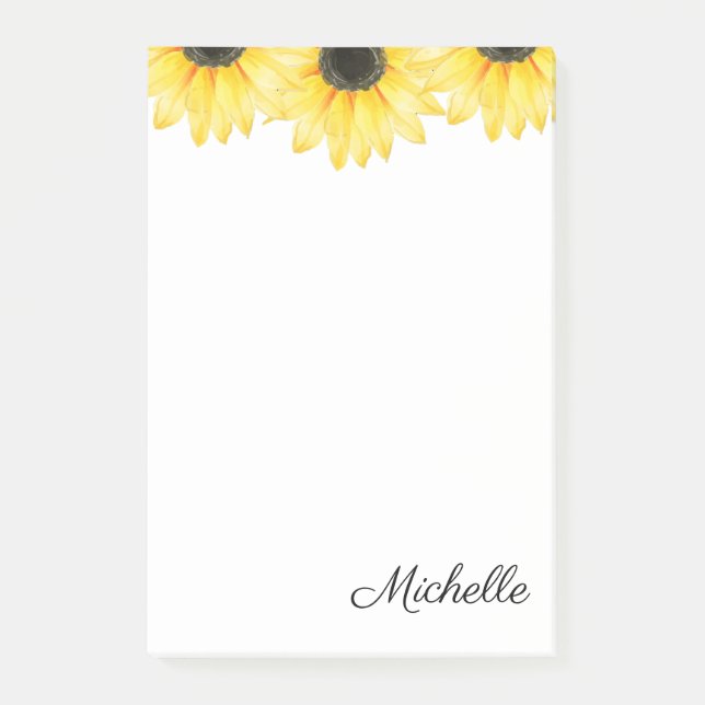 Personalized Sunflower  Post-it Notes (Front)