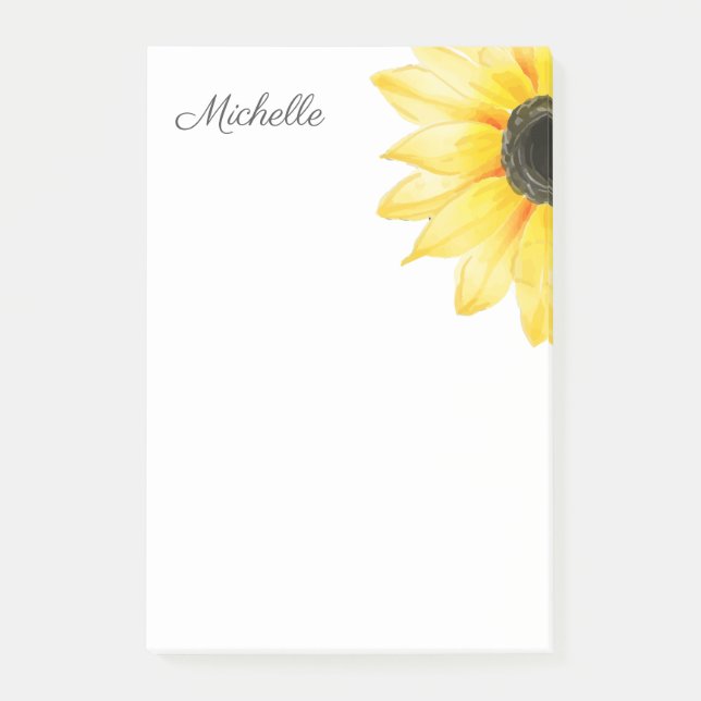 Personalized Sunflower  Post-it Notes (Front)