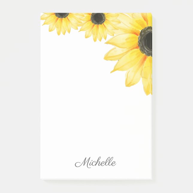 Personalized Sunflower  Post-it Notes (Front)