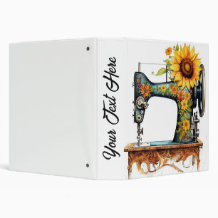 Personalized Sunflower Sewing Machine Binder