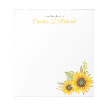 Personalized Sunflower Stationery Note Card
