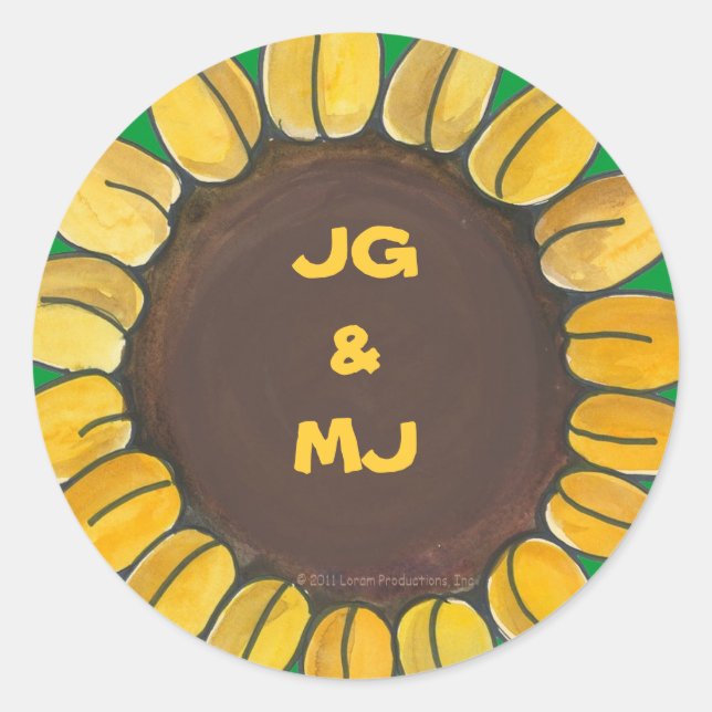 Personalized Sunflower Sticker (Front)