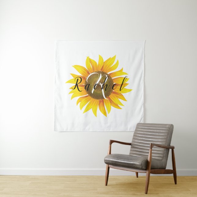 Personalized sunflower  tapestry (In Situ)