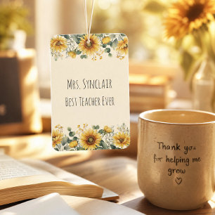 Personalized Sunflower Teacher Thank You Air Freshener