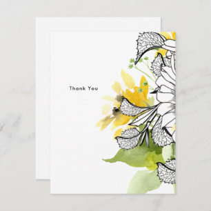 Personalized Sunflower Thank You Note Card